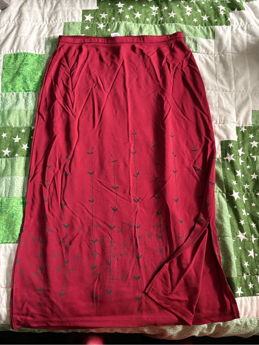 GAP 2000s Floral Midi Stretch Slip Skirt